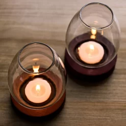 Transparent Round Glass Candlestick - Image 4