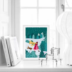 Cartoon Scenery Nature Illustration Girl Posters - Image 4