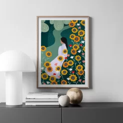 Cartoon Scenery Nature Illustration Girl Posters - Image 2