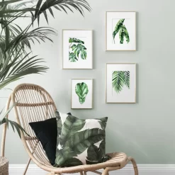 Green Plants Monstera Banana Leaf Refreshing Wall Art - Image 2