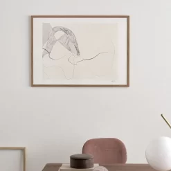 Wall Art Canvas Painting Abstract Girl Geometric Lines Cat Nordic Posters - Image 4