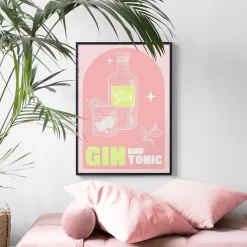 French Martini Mojito Gin Aperitif Cocktail Wall Art - Image 4