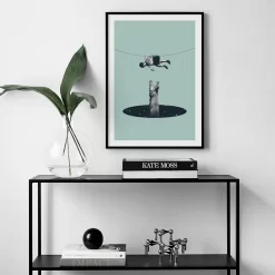 Abstract Nordic Poster Whale Magic Kettle Diving Wine Dancing Wall Art - Image 5