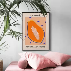 Abstract Papaya Banana Pitaya Fruit Wall Art - Image 5