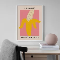 Abstract Papaya Banana Pitaya Fruit Wall Art - Image 4