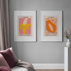 Abstract Papaya Banana Pitaya Fruit Wall Art - Image 2