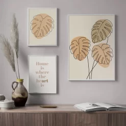 Abstract Watercolour Plant Vases Monstera Line Earth Wall Art - Image 2