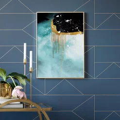 Abstract Color Block Gold Tassel Flying Birds Wall Art - Image 5