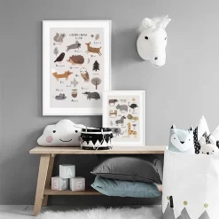 Woodland Safari Ocean Cartoon Animals Nursery Wall Art - Image 5