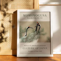JAPAN Crane Flower Kamisaka Sekka Wall Art - Image 5
