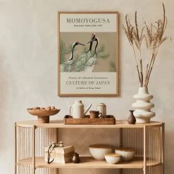 JAPAN Crane Flower Kamisaka Sekka Wall Art - Image 2