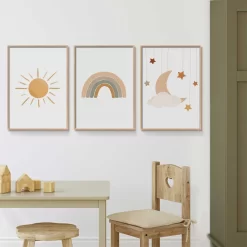 Cartoon Sun Rainbow Moon Stars Nursery Posters - Image 2
