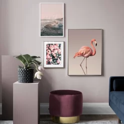 Nordic Style Flower Sea Flamingo Wall Art - Image 2
