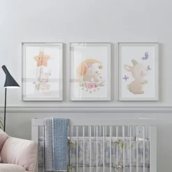 Cartoon Rabbit Moon Star Butterfly Nursery Posters - Image 2