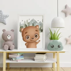 Cartoon Forest Bear Fox Hedgehog Nordic Posters - Image 2