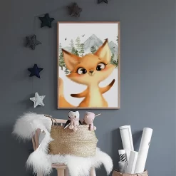 Cartoon Forest Bear Fox Hedgehog Nordic Posters - Image 5