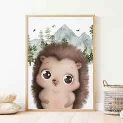 Cartoon Forest Bear Fox Hedgehog Nordic Posters - Image 3