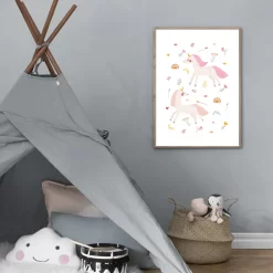 Cartoon Animals Unicorn Rainbow Nursery Wall Art - Image 3