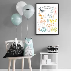 Cartoon Sea Animals Alphabet Counting Wall Art - Image 4