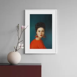 Wall Art Abstract Lines Girl Flower Fox Mountain Sky Canvas - Image 2