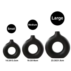 Nordic Circular Hollow Ceramic Vase - Image 3