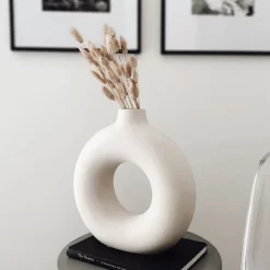 Nordic Circular Hollow Ceramic Vase - Image 5
