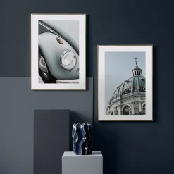Grey Blue Vintage Car Sculpture Church Wall Art - Image 2