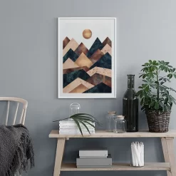 Abstract Geometry Mountain Sun Graph Wall Art - Image 4
