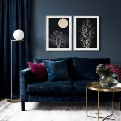 Abstract Landscape Full Moon Trees Plant Wall Art - Image 2