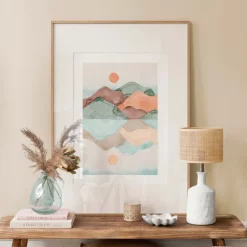 Starfish Palm Tree Watercolor Reflection Oyster Wall Art - Image 4
