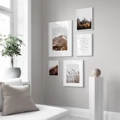 Snow Mountain Pine Forest Bulrush Landscape Wall Art - Image 5