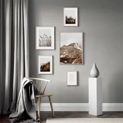 Snow Mountain Pine Forest Bulrush Landscape Wall Art - Image 4