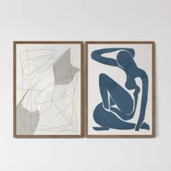 Abstract Matisse Line Face Geometry Wall Art - Image 3