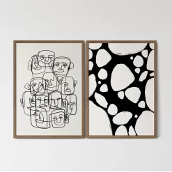 Abstract Matisse Line Face Geometry Wall Art - Image 4