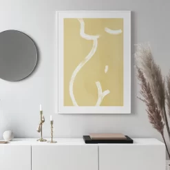 Yellow Pose Dahlia Flower Craspedia Reeds Wall Art - Image 5