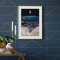 Space Astronaut Abstract Landscape Modern Wall Art - Image 2