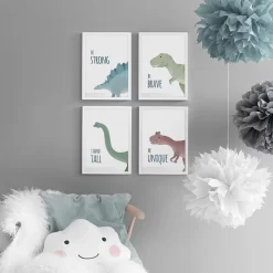 Cartoon Dinosaur Inspirational Quotes Nursery Wall Art - Image 2