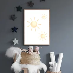 Cartoon Butterfly Sun Rainbow Baby Bedroom Wall Art - Image 3