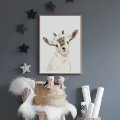 Funny Giraffe Tiger Cat Dog Fox Cattle Sheep Raccoon Nursery Wall Art - Image 2