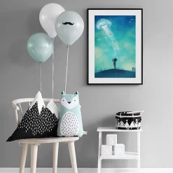 Abstract Whale Bear Jellyfish Fish Wall Art - Image 4