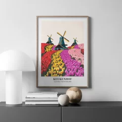 Abstract Mountain Water Sunflower Windmill Wall Art - Image 2