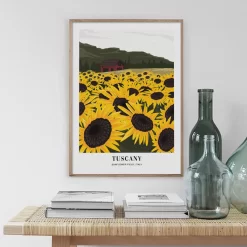 Abstract Mountain Water Sunflower Windmill Wall Art - Image 5