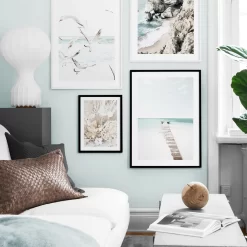 Flying Seagulls Seashell Mushroom Cliffs Ocean Jetty Wall Art - Image 5
