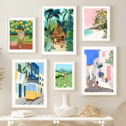 Tropical Jungle Plants Beach Desert Cactus Wall Art - Image 2