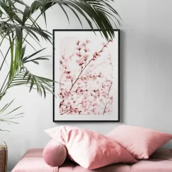 Paris Streets Eiffel Tower Pink Rose Cherry Wall Art - Image 4