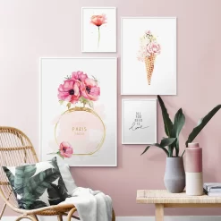 Pink Perfume Flowers Ice Cream Wall Art - Image 2
