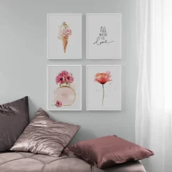 Pink Perfume Flowers Ice Cream Wall Art - Image 3