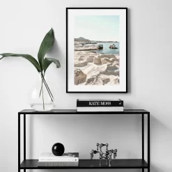 Aegean Island Scenic Reef Beach Door Arch Stairs Wall Art - Image 5