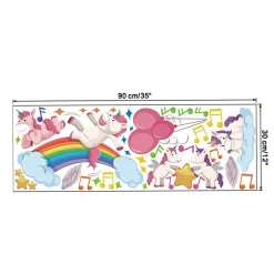 Rainbow Music Balloon Unicorn Star Wall Stickers - Image 4