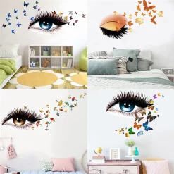 Colored Butterfly Eyes Wall Stickers - Image 5